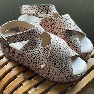 Boutique by Corkys Marseille Wedge Sandals with Crisscross Straps,